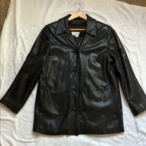 Liz Claiborne Women's Black Genuine Leather Jacket